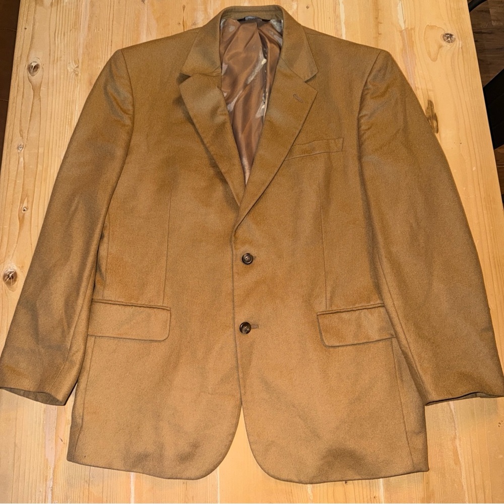 Jos A Bank Mens‎ 100% Cashmere Sportcoat Blazer Tan 44R SC71046